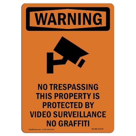 Signmission Safety Sign, OSHA WARNING, 14" Height, Rigid Plastic, No Trespassing This, Portrait OS-WS-P-1014-V-13374